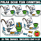Polar Bear Fish Counting Clipart