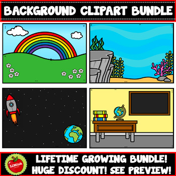 Preview of Growing Lifetime Simple Backgrounds Bundle (Boom Card Size included)