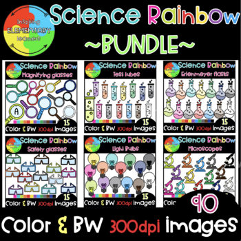 Preview of #FLASHDEAL Science Clipart | Rainbow BUNDLE Clip Art