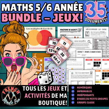 Preview of FRENCH MATHS 5-6 | JEUX/GAMES | BUNDLE/ENSEMBLE | ALL GAMES | YEARLONG