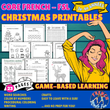 Preview of (FR) MIDDLE SCHOOL CORE FRENCH - CHRISTMAS PRINTABLES (NOËL)
