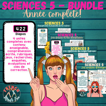 Preview of FRENCH SCIENCE BUNDLE 5e ANNÉE | MATTER, HUMAN BODY, STRUCTURES, FORCES, ENERGY