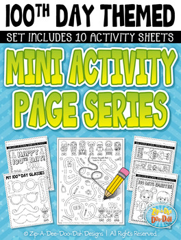 Preview of FREE 100th Day Mini Activity Page Series Pack {Zip-A-Dee-Doo-Dah Designs}