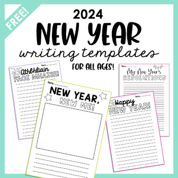 Preview of *FREE 2024 NEW YEAR WRITING TEMPLATES
