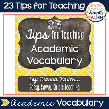 Preview of {FREE} 23 Tips for Teaching Academic Vocabulary