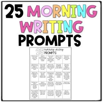 *FREE* 25 MORNING WRITING PROMPTS by Emma in Elementary | TpT