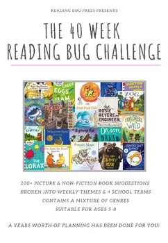Preview of *FREE* 40 Weekly Reading Bug Challenges! 4 Terms of Reading Fun!