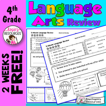 FREE** 4th Grade Daily Language Review First 2 Weeks | TpT