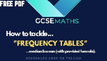 Preview of (FREE) TWO Frequency Table Questions, Explanations and Answers | MATHS