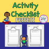 **FREE** Activity Checklist