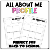 BACK TO SCHOOL ALL ABOUT ME PROFILE