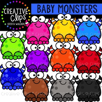 Preview of {FREE} Baby Monsters: Halloween Clipart {Creative Clips Clipart}