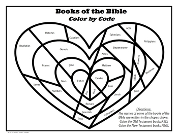 Free Books Of The Bible Color By Code Coloring Page Tpt
