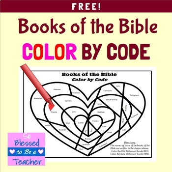 Preview of {FREE!} Books of the Bible Color By Code Coloring Page