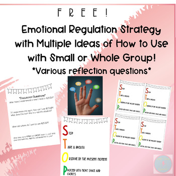 Preview of FREE | Social and Emotional Self-Regulation Strategy with Reflection Sheets