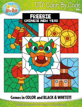 Preview of FREE CHINESE NEW YEAR Color By Code Clipart {Zip-A-Dee-Doo-Dah Designs}