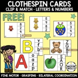 *FREE* CLIP and MATCH - Clothespin Cards - Letters & Numbers