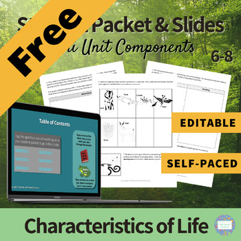 Preview of *FREE* Characteristics of Life - Student Packet and Slides - Intro to MS-LS1-1