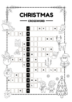 [FREE] Christmas Crossword Puzzle Worksheet with Answer by Lyney and ...