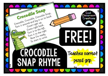 Preview of *FREE* Crocodile Snap Poster- Pencil Grip *THRASS*