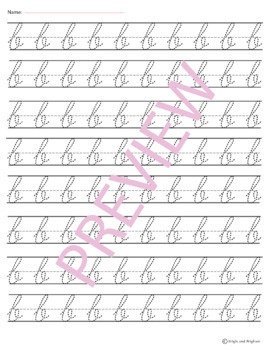 FREE Cursive Handwriting Practice For Beginners A B C by Best and Brightest