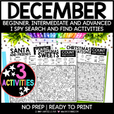 DECEMBER Count and Color I SPY Activity | Christmas Themed