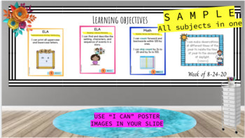 Preview of *FREE* DIGITAL K-12 Learning Objectives Wall - Google Slides
