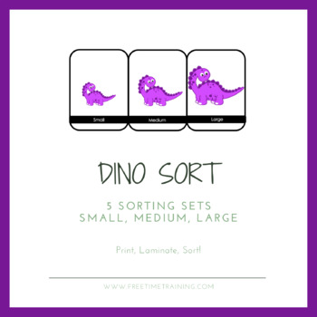 Preview of {FREE} Dinosaur Theme - Small, Medium, Large Sort