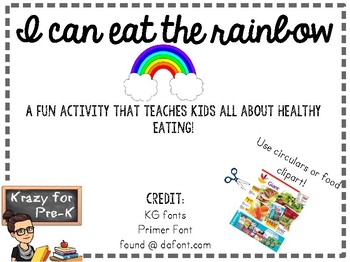 Preview of *FREE* 'Eat The Rainbow' Healthy Eating Activity