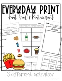 *FREE* Functional Words for Everyday Print: Fast Food & Re