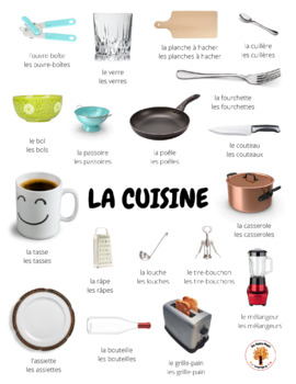 French Lesson 82 - Kitchen Utensils Appliances Vocabulary Ustensiles de  cuisine Utensilios de cocina 