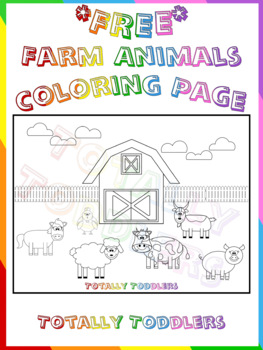 Preview of ***FREE*** Farm Animals Coloring Page