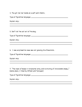 *FREE* Figurative Language Practice Worksheet by The SpEd Classroom