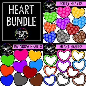 Preview of {FREE} Heart Bundle: Valentine Clipart {Creative Clips Clipart}