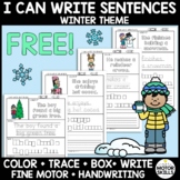 *FREE* I CAN WRITE SENTENCES - Winter Theme - Color, Trace