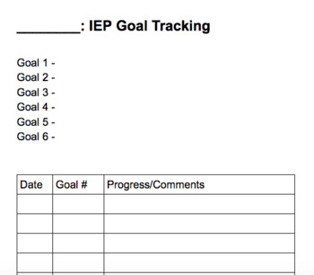 Preview of *FREE* IEP Goal Tracking Template using Google Docs