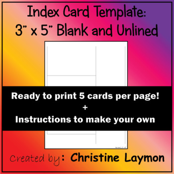 3x5 flashcard template