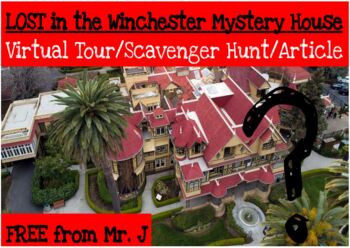 Preview of ($1) LOST IN THE WINCHESTER MYSTERY HOUSE Virtual Tour/Scavenger Hunt/Article