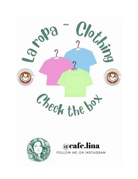 Preview of *FREE* La ropa ~ Clothing Check the Box