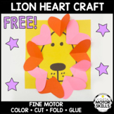 *FREE* Lion Heart Craft - Fine Motor - Color Cut Fold Glue