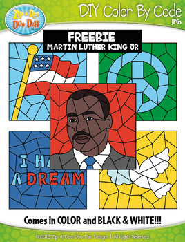 Preview of FREE MARTIN LUTHER KING JR Color By Code Clipart {Zip-A-Dee-Doo-Dah Designs}