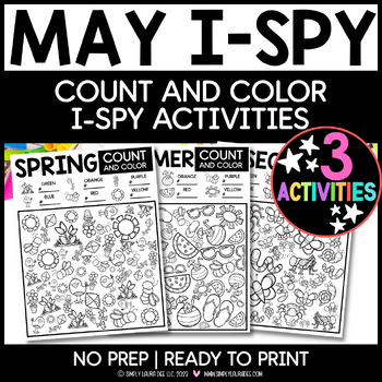 Preview of MAY Themed Count and Color I SPY Activity