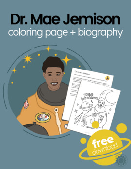 Preview of *FREE* Mae Jemison | Black History Month | Black Leaders | Coloring Page + Bio