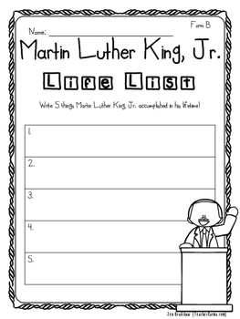 {FREE} Martin Luther King, Jr. Printables ~ MLK ~ Reading by Teacher Karma