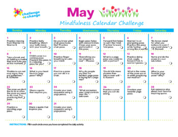 [FREE] May Mindfulness Calendar Challenge (2022) by Challenge to Change