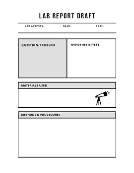 Preview of *FREE* Middle School Lab Report Template