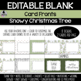 8 Snowy Christmas Tree Editable Card Front Templates PPT or Slides™