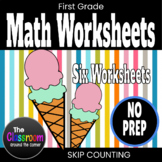 !!FREE NO PREP!! Printable Math Worksheets | Skip Counting | Ice Cream Scoops