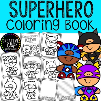 Preview of Superhero Littles Coloring Pages {Made by Creative Clips Clipart}