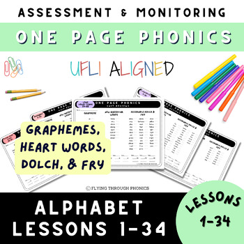 Preview of Phonics Assessment & Monitoring Heart Words/Dolch/Fry *UFLI Aligned* 1-34